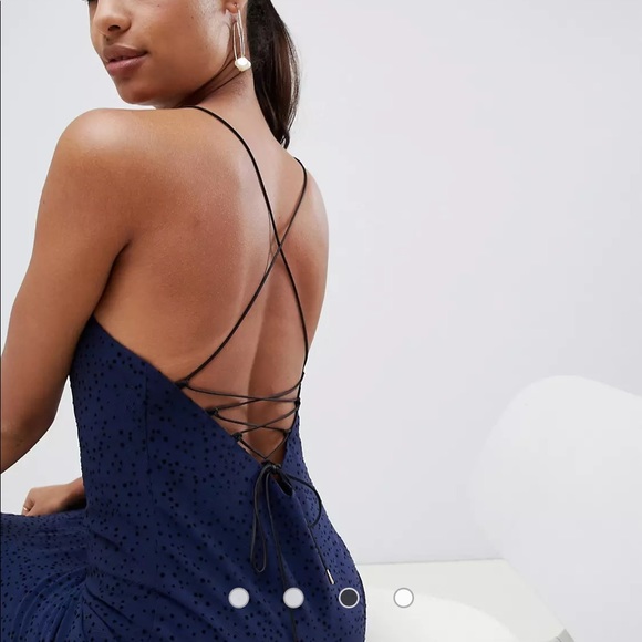 Finders navy maxi polka dot dress - Picture 3 of 5